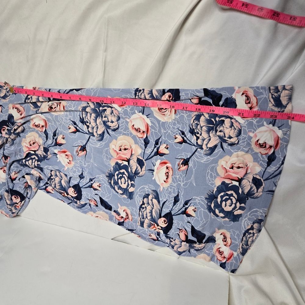 LULAROE floral baby blue Natalie‎ sleeveless wide leg jumpsuit M - Picture 12 of 15